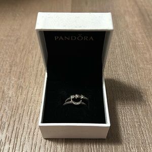 Celestial moon and stars ring set